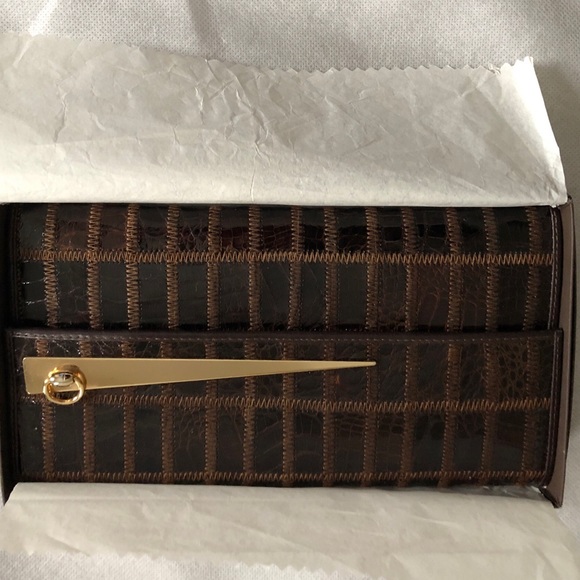 Made in Italy Vintage brown croc wallet - Picture 7 of 11